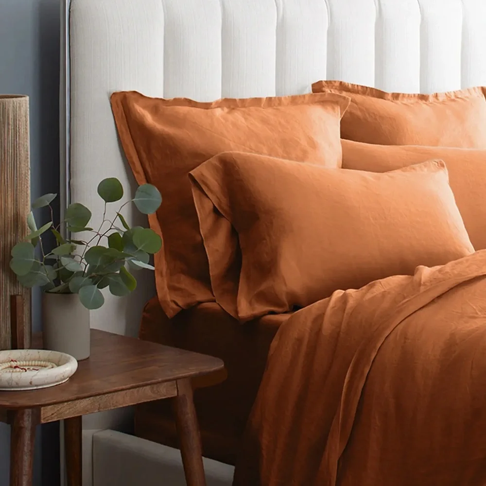 NWOT Quince European Linen Euro Sham in Terracotta